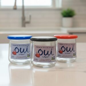 6-Pack Reusable Lids for Oui 5 oz. Yogurt Glass Jars | Storage Upcycling